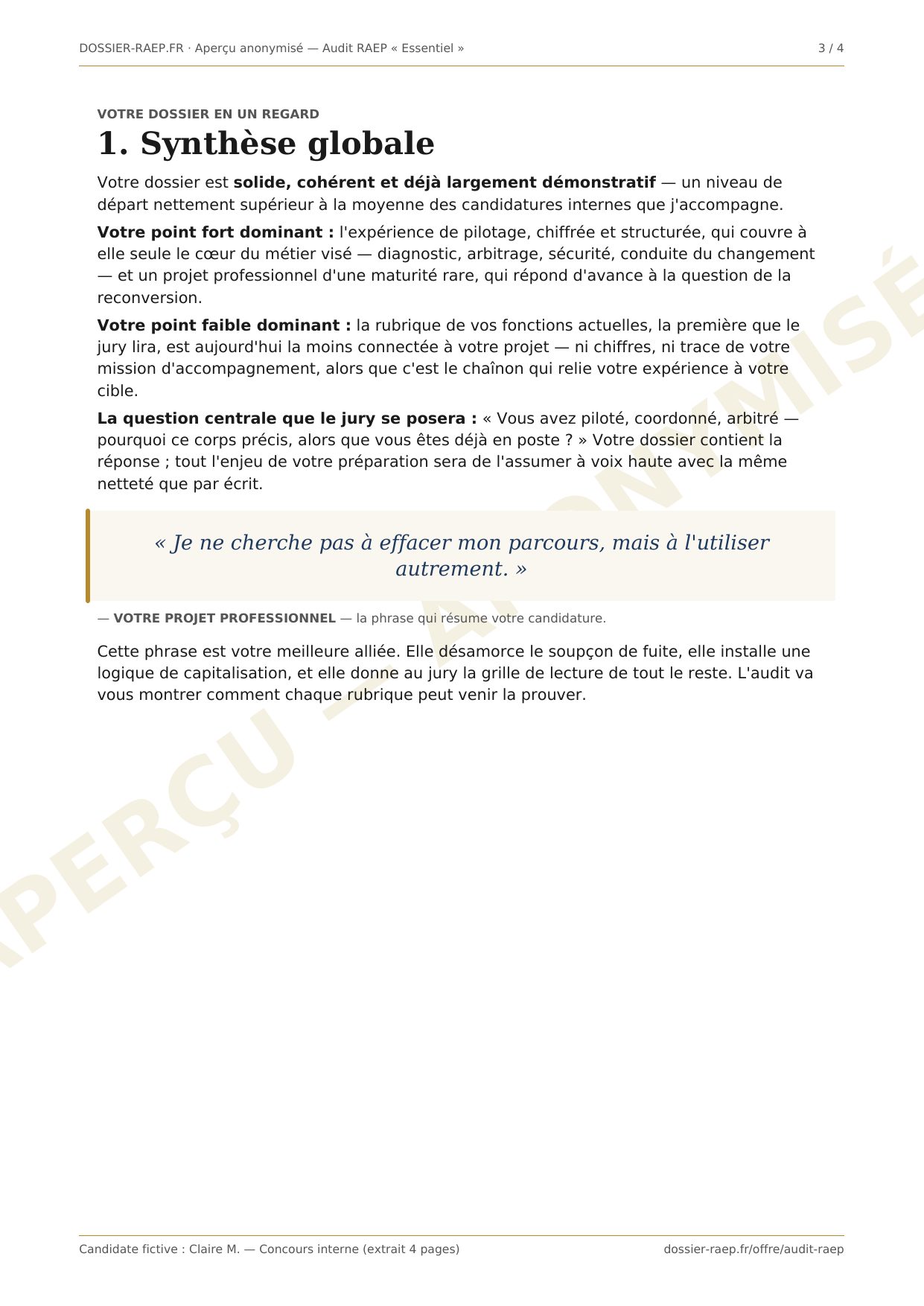 Aperçu page 3 — Synthèse globale